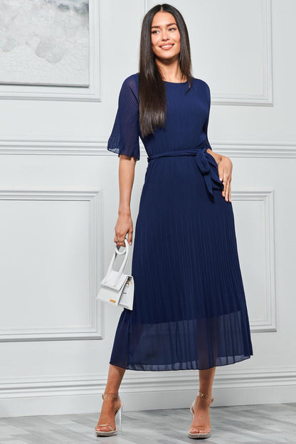 Qynn Chiffon Pleated Dress