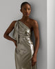 RALPH LAUREN - Metallic Chiffon One-Shoulder Gown - Designer Dress hire