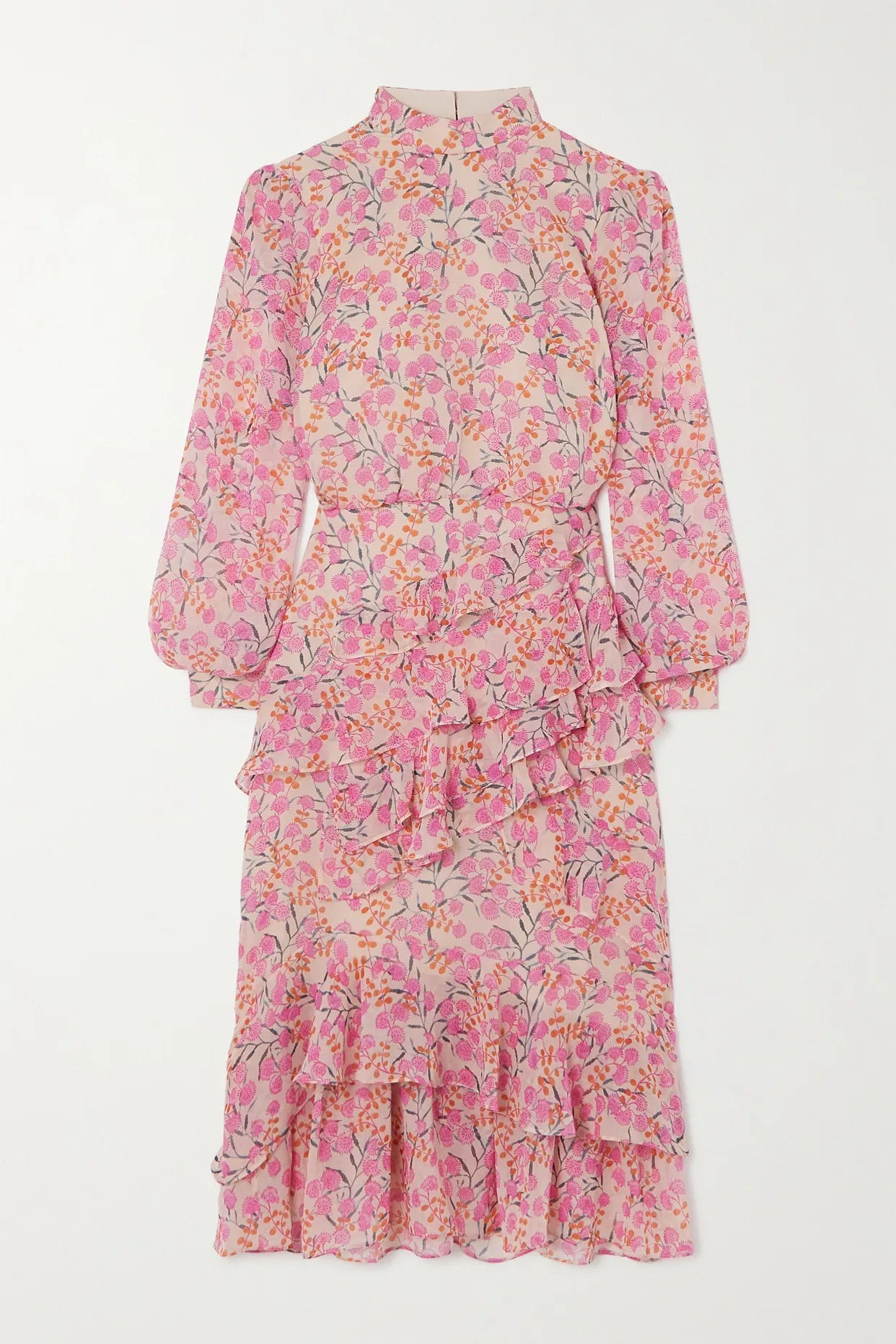 Isa Tiered Ruffled Midi Dress