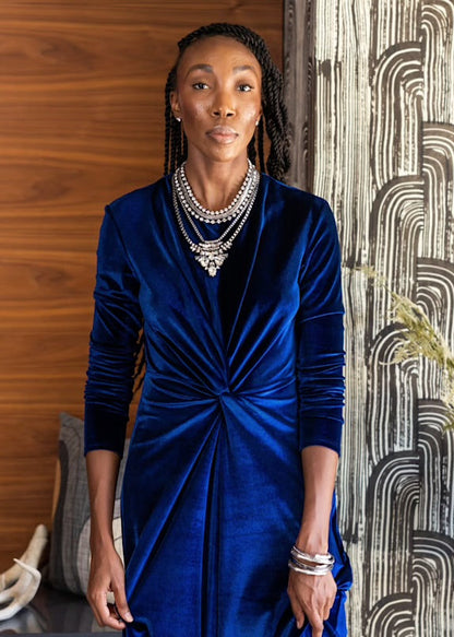 Royal Velvet Knot Dress