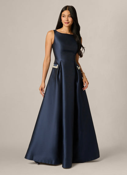Beaded Pocket Mikado Ballgown