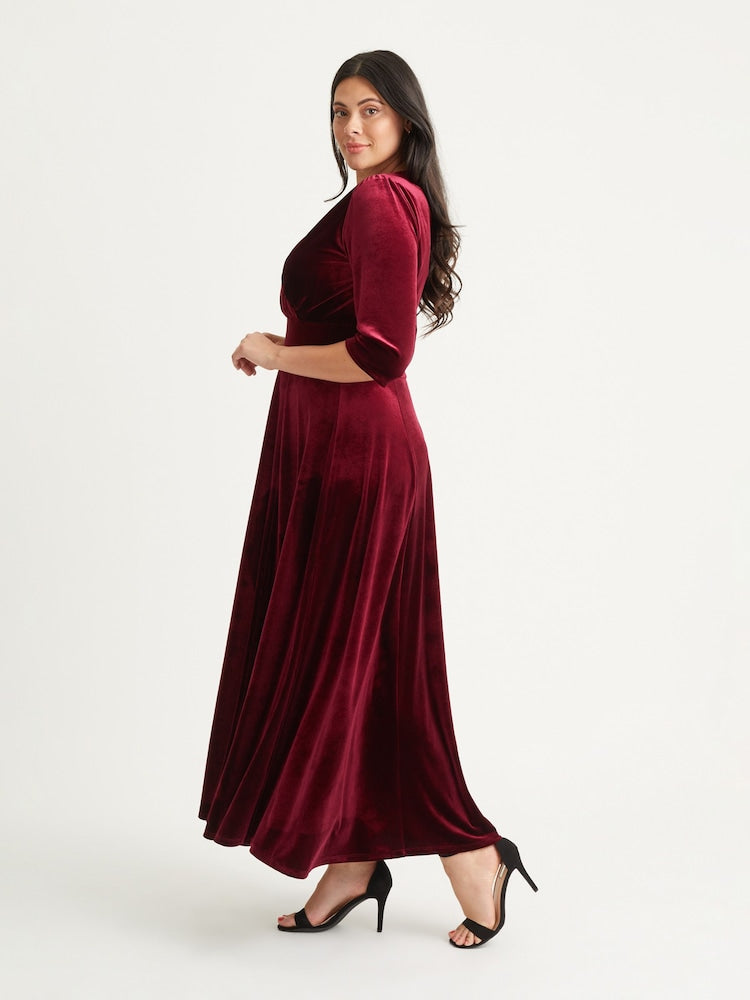 Burgundy Verity Velvet Maxi Gown