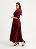 Scarlett & Jo - Burgundy Verity Velvet Maxi Gown - Designer Dress hire