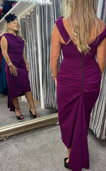 Sian Drape Dress Navy