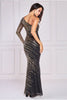 Goddiva - One Sleeve Sequin Gown - Designer Dress hire