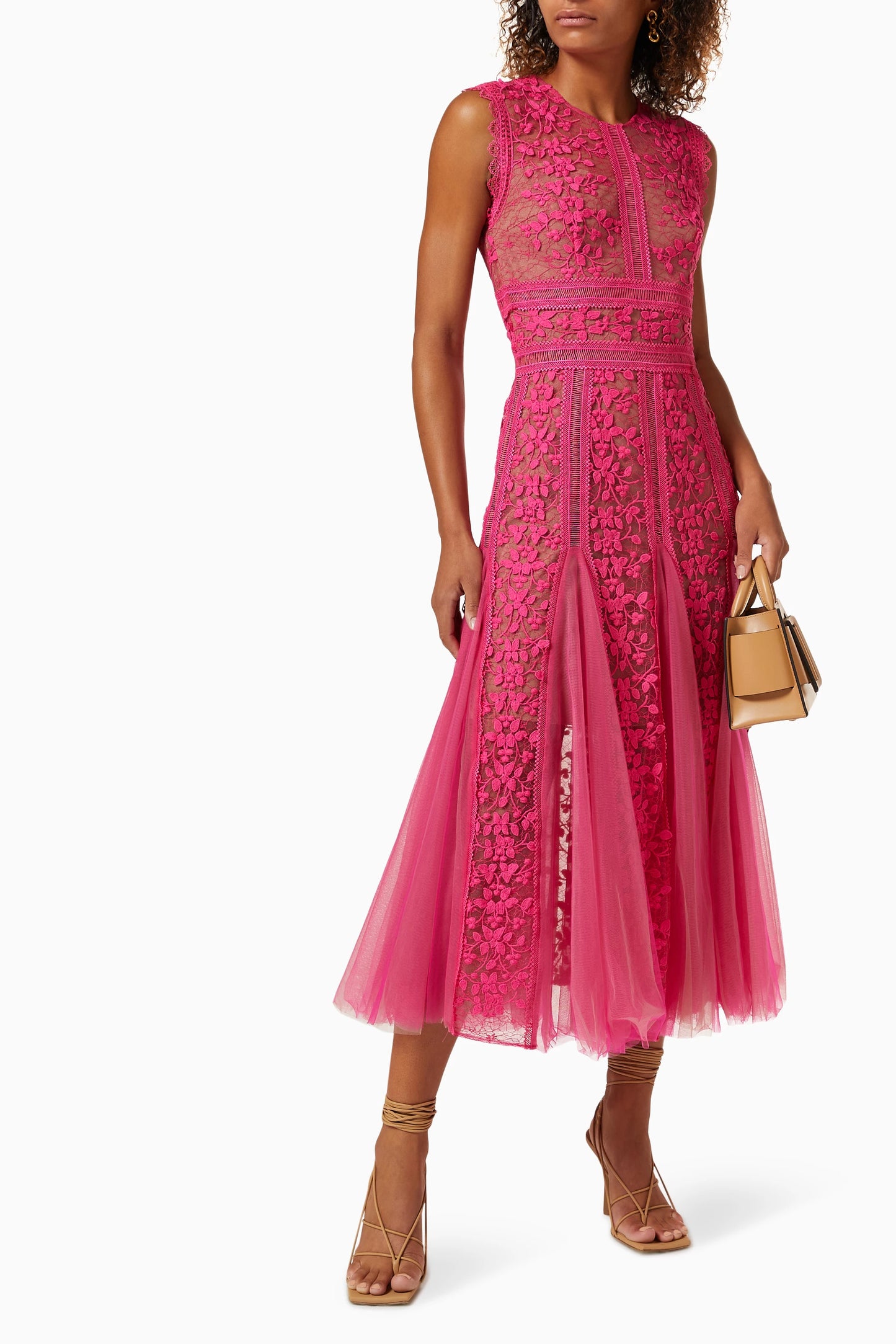 Megan Pink Lace Dress