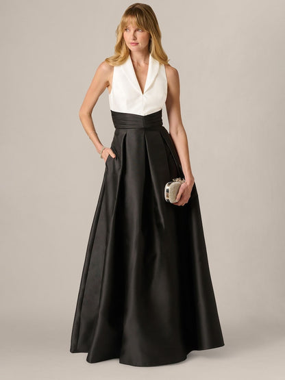 Black White Mikado Gown