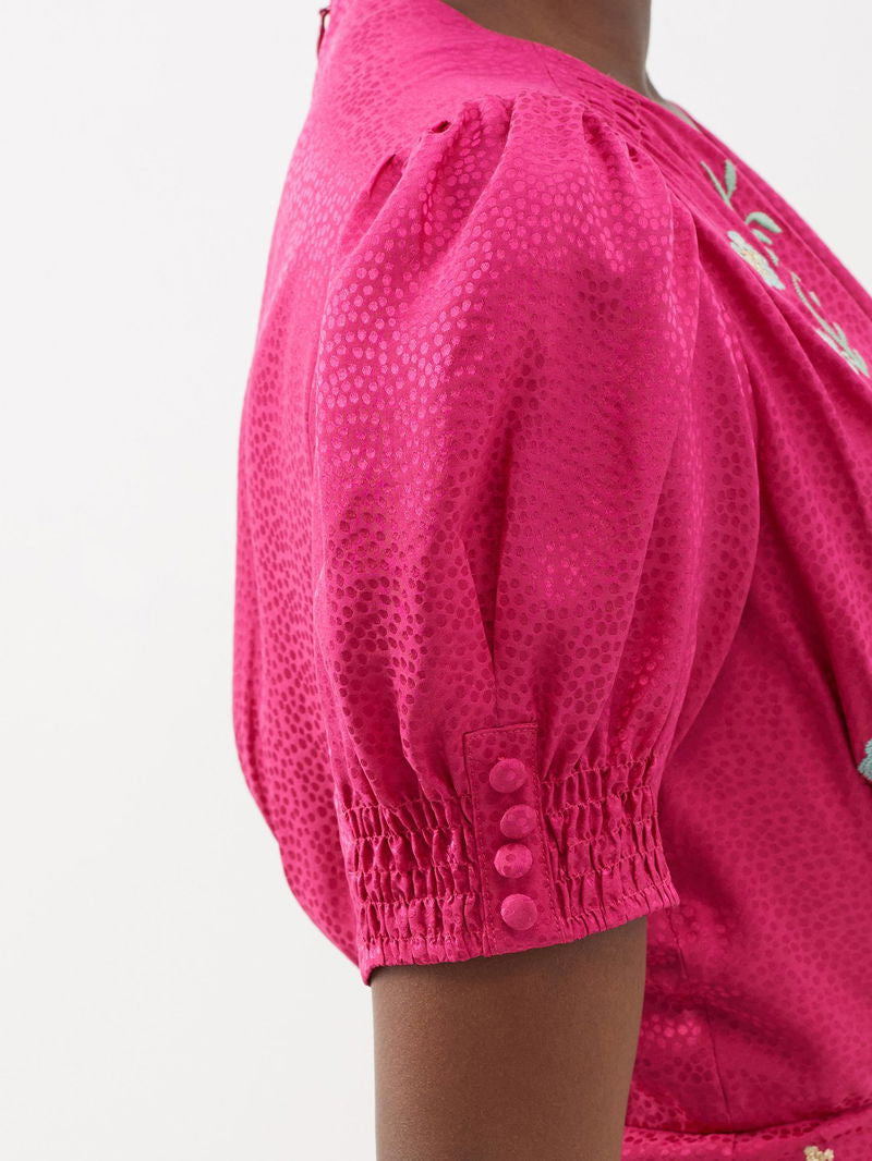 Lea Floral Silk Midi Dress