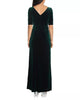 ADRIANNA PAPELL - Ruched Velvet Emerald Gown - Designer Dress hire