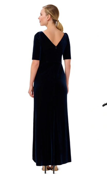 Ruched Velvet Midnight Gown