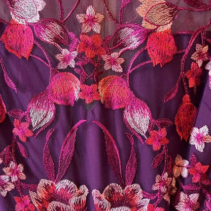 Floral Embroidered Cady Gown