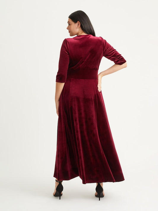 Burgundy Verity Velvet Maxi Gown