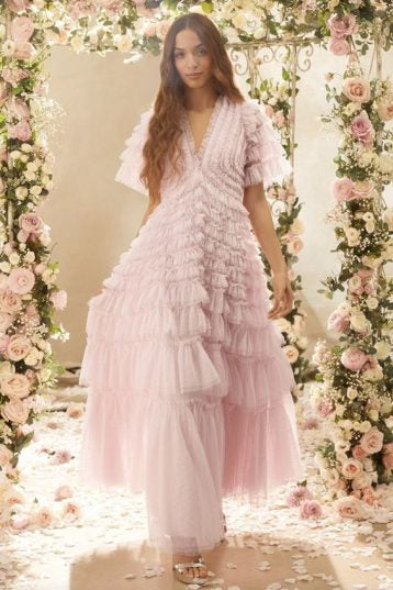 Willow Ruffle V-Neck Gown