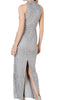 ADRIANNA PAPELL - Halter Beaded Column Gown - Designer Dress hire