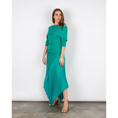 Kiera Bardot Dress Peacock