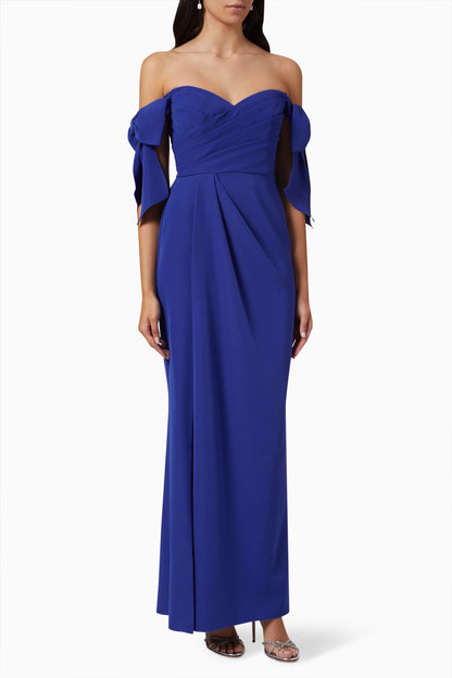 Off-shoulder Column Gown