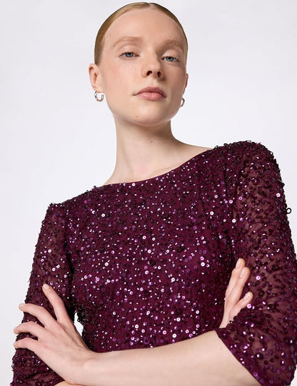 Cabernet Beaded Gown