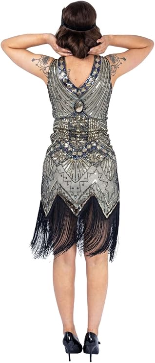 Gloria 1920s Flapper Dress Gold