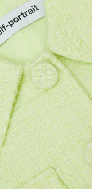 lime boucle collared chiffon midi dress Princess Kate: Lime Boucl Collared Chiffon Midi Dress by Self-Portrait