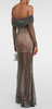 Self Portrait - Rhinestone Fishnet Maxi Dress - Designer Dress hire