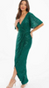QUIZ - Dark Green Sequin Wrap Dress - Designer Dress hire