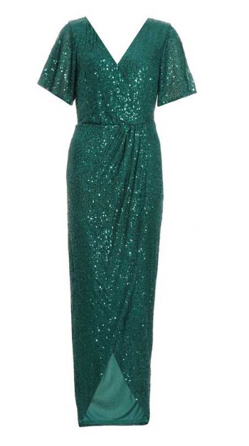 Dark Green Sequin Wrap Dress | Rent Black Tie dresses Girl Meets Dress Dark Green Sequin Wrap Dress | Rent Black Tie dresses Girl Meets Dress