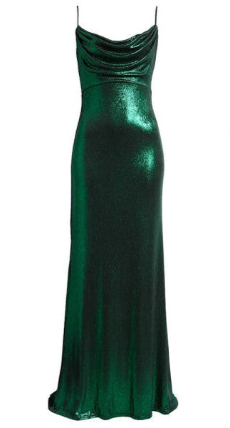 Ara Metallic Lamè Gown