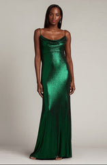 TADASHI SHOJI - Ara Metallic Lamè Gown - Designer Dress Hire