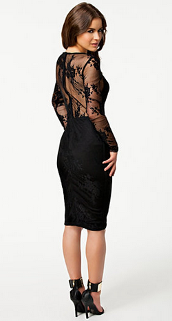 V front on sale lace bodycon dress