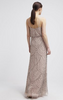 ADRIANNA PAPELL - Art Deco Nude Gown - Designer Dress hire