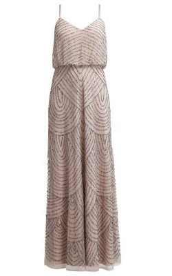 ADRIANNA PAPELL - Art Deco Nude Gown - Designer Dress hire 