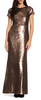 ADRIANNA PAPELL - Metallic Sequin Mermaid Gown - Designer Dress hire