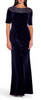 ADRIANNA PAPELL - Velvet Beaded Midnight Gown - Designer Dress hire
