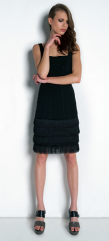 AMANDA WAKELEY - Aluna Fringe Dress - Designer Dress hire 