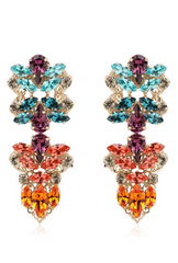 ANTON HEUNIS - Crystal Cluster Earrings - Designer Dress Hire