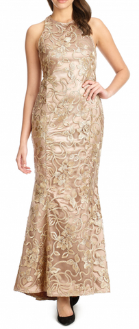 Anastasia gold deals lace formal dress