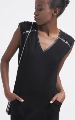 PIERRE BALMAIN - Leather Sleeveless Dress - Designer Dress hire 