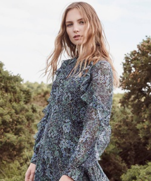Ophelia Floral Ruffle Dress