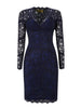 GINA BACCONI - Clarabelle Lace Dress Blue - Designer Dress hire