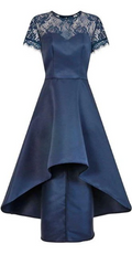CHI CHI LONDON - Lace Navy Dip Hem Dress - Rent Designer Dresses at Girl Meets Dress
