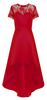 JOLIE MOI - Vanessa Red Floral Midi Dress - Designer Dress hire 