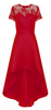 CHI CHI LONDON - Lace Red Dip Hem Dress - Designer Dress hire