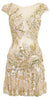 ADRIANNA PAPELL - Art Deco Nude Gown - Designer Dress hire 