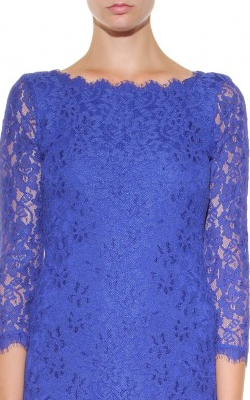 Diane von furstenberg blue lace best sale dress
