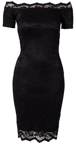 Off shoulder black lace dress sale