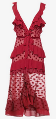 FOR LOVE & LEMONS - Dotty Red Cocktail Dress - Designer Dress Hire