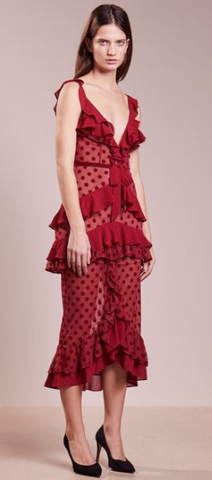 FOR LOVE &amp; LEMONS - Dotty Red Cocktail Dress - Designer Dress hire 