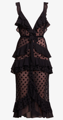 FOR LOVE & LEMONS - Dotty Black Cocktail Dress - Designer Dress Hire