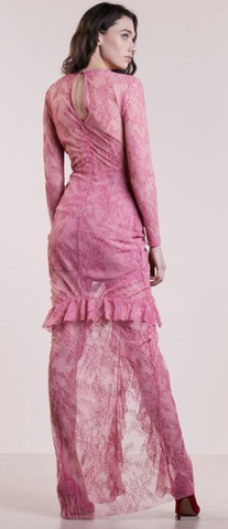 FOR LOVE &amp; LEMONS - Daisy Pink Lace Gown - Designer Dress hire 