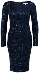 GLAMOROUS - Long Sleeve Sequin Dress Navy - Designer Dress Hire